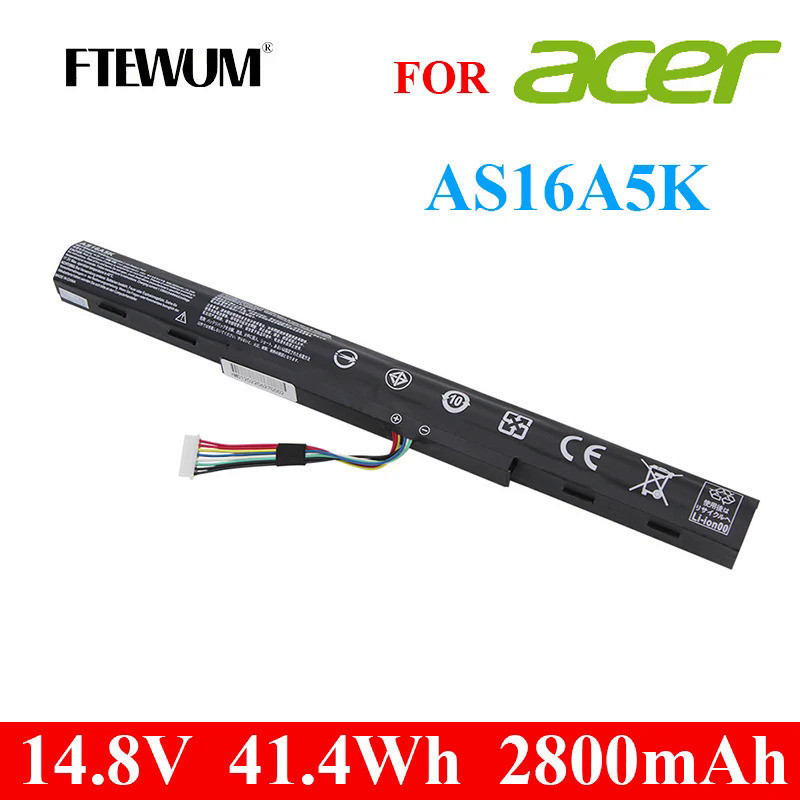 แบตเตอรี่ AS16A5K 2800MAh 4 Cells 41.4Wh 14.8V สำหรับ Acer Aspire E15 E5-575G 475G 523G 553G 774G E5