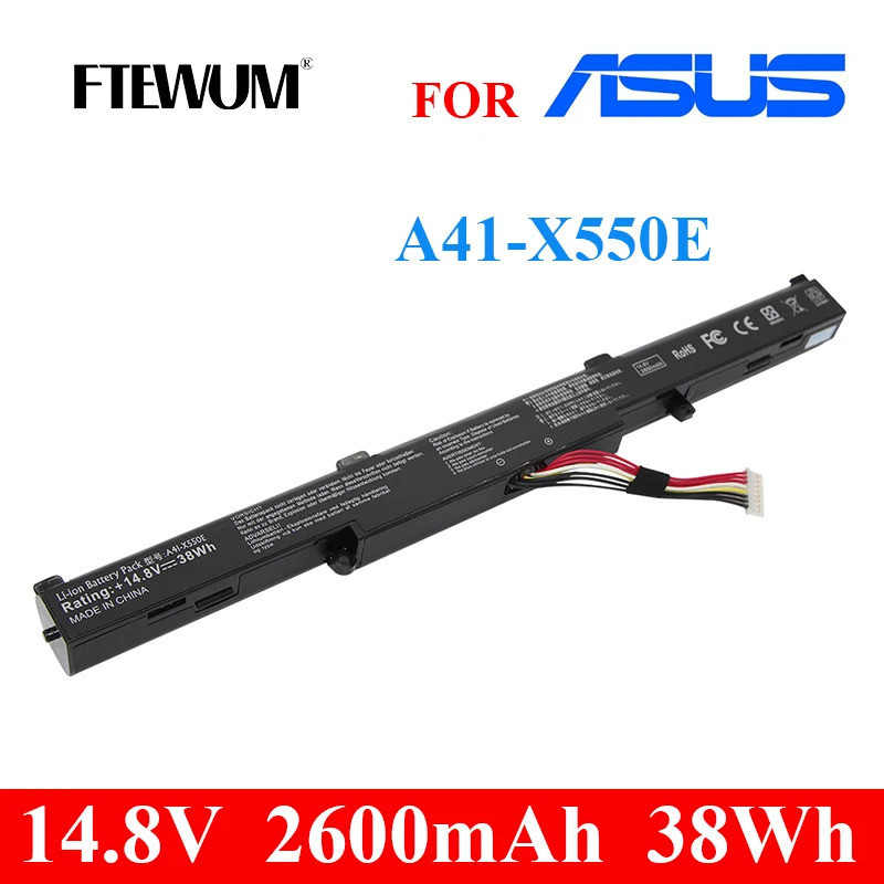 แบตเตอรี่แล็ปท็อป A41-X550E 14.8V 2600MAh 38Wh สำหรับ ASUS X450 X450E X450J X751MA A450J A450JF X751