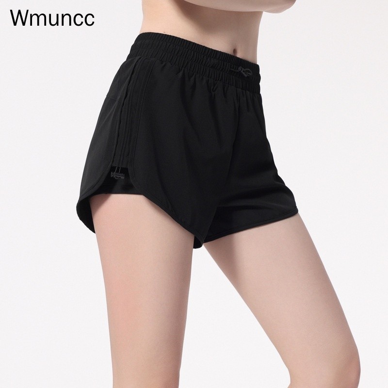 Wmuncc ใหม่ กางเกงขาสั้น เอวสูง แห้งเร็ว สองชิ้น เหมาะกับการเล่นโยคะ ฟิตเนส สําหรับผู้หญิง