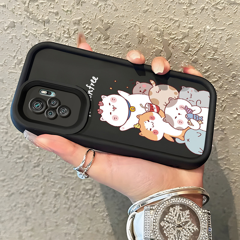 เคสสำหรับ Xiaomi Redmi Note 10 Redmi Note 10s Redmi Note 10 Pro POCO M5s เคสป้องกันการตกครอบลูกแมวนางฟ้าน่ารัก