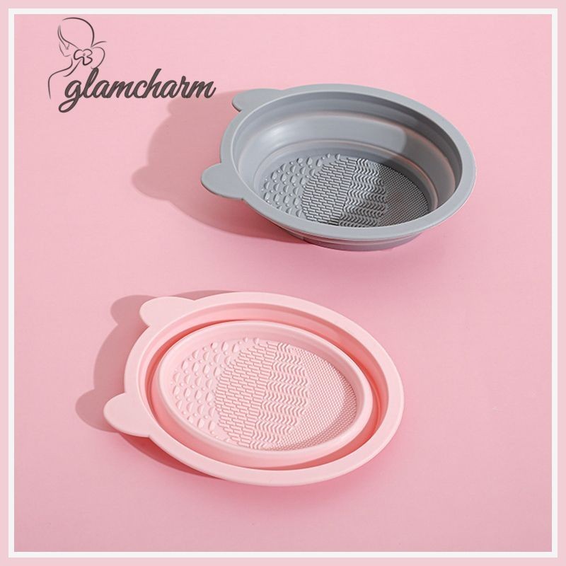 glamcharmแปรงแต่งหน้าซักผ้าชามพับเครื่องมือแต่งหน้าอเนกประสงค์ชามทําความสะอาด