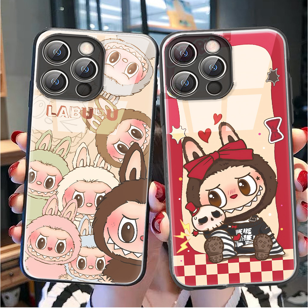 LABUBU เปลือกแก้ว สำหรับ OPPO F9 F7 F5 F15 F11 F19 F17 RENO 8 7Z 7PRO 7 6Z 6 5F 5 4F 4 2F 2Z  Realme