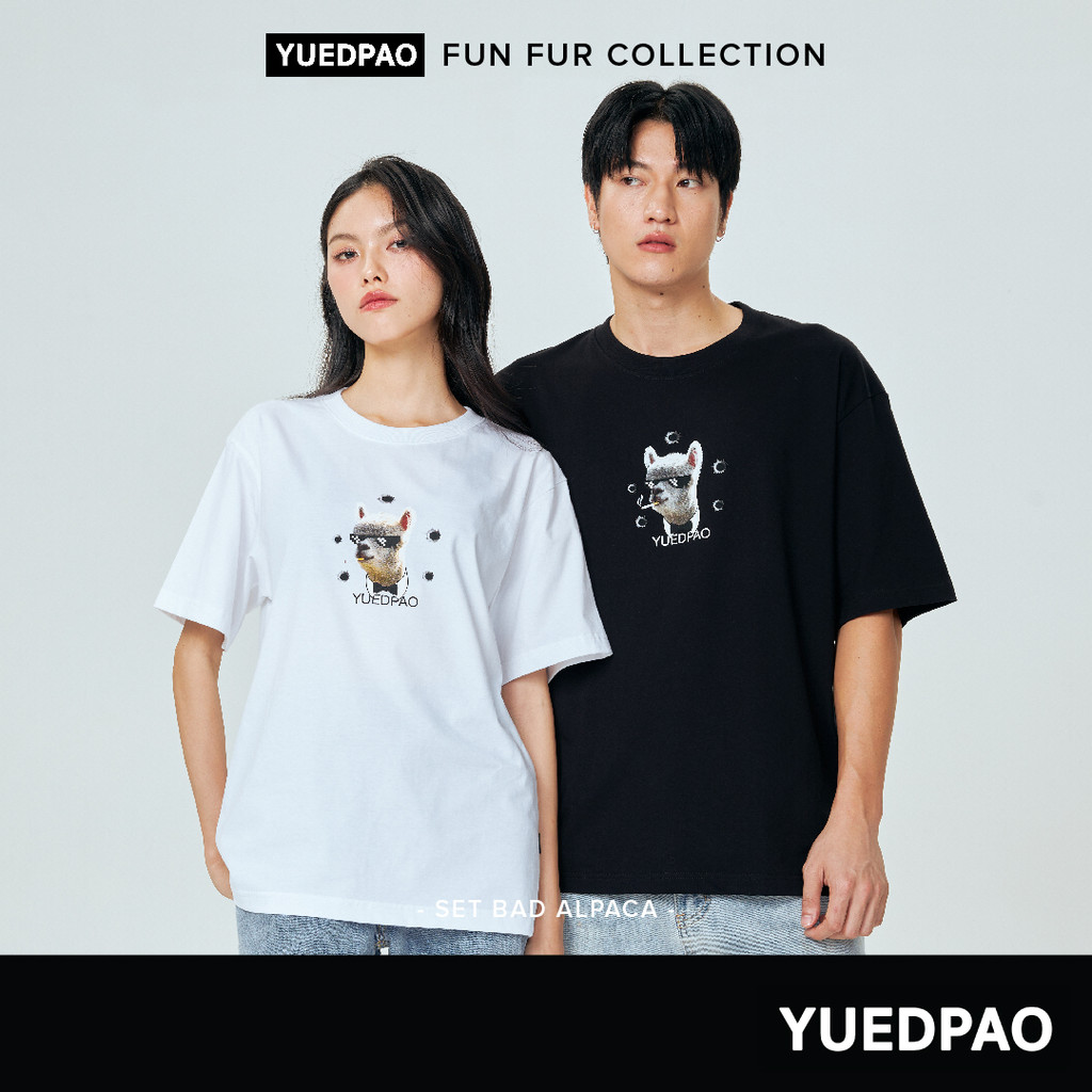 Yuedpao Animal Collection ผ้าหนาทรงสวย ยับยากรีดง่าย เสื้อยืดเปล่า เสื้อยืดโอเวอร์ไซส์ Set Bad Alpaca