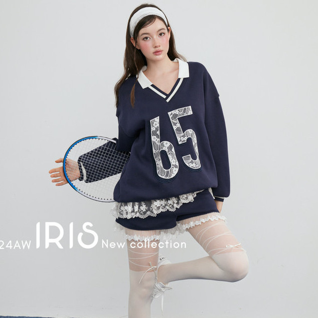 พร้อมส่งกางเกง「สินค้าลิขสิทธิ์แท้」IRIS FASHION Aw2 series l IS72697-IP72697 Team lace blue shirt/pan