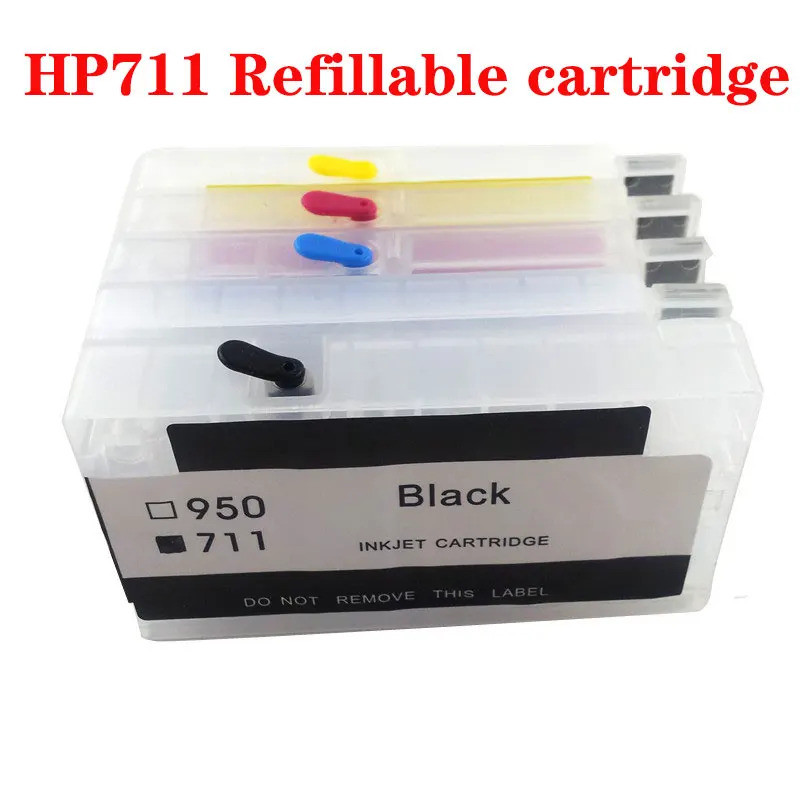 H711 HP711XL 711 711XL Refillable Ink Cartridge Or Auto Reset Chip For HP 711 T120 T520 120 520 Desi