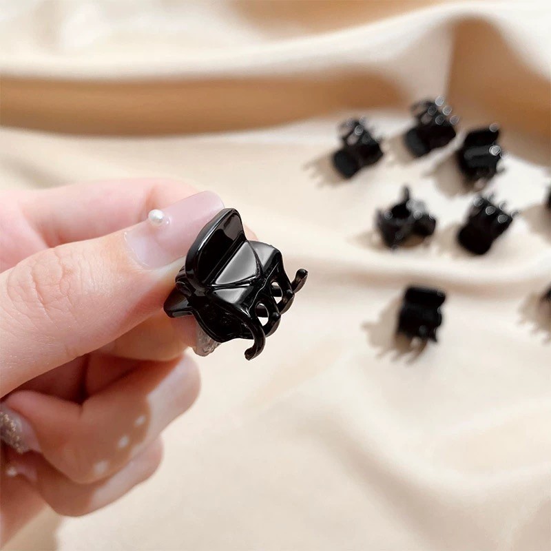 peachypickPrincess Style Small Hair Claw Clip Small Hair Clip Women Simple Black Hair Clip