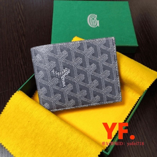 มือสอง] กระเป๋าสตางค์ Goyard VICTOIRE กระเป๋าสตางค์คลิปสั้นพับสีดำ