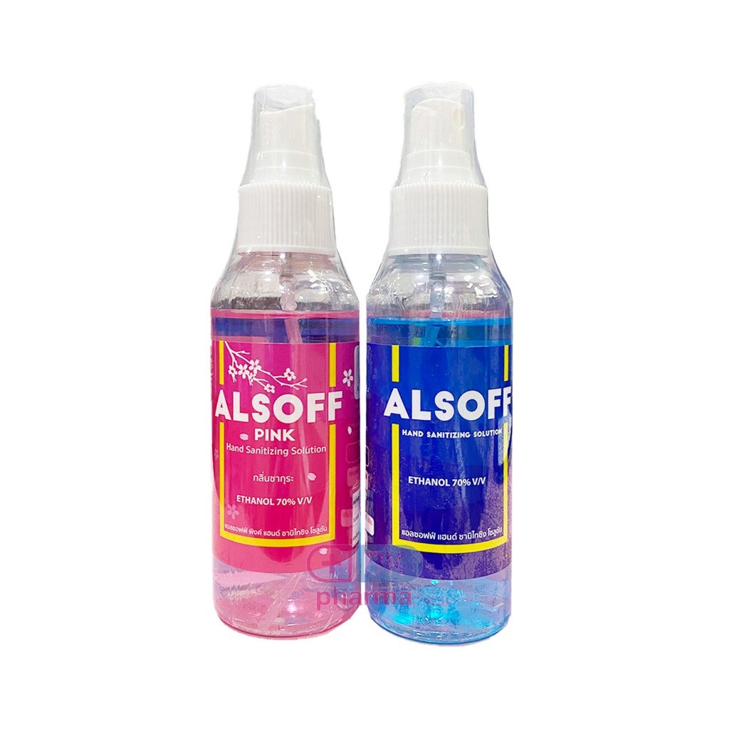 Alsoff Hand Spray แอลกอฮอล์สเปรย์ แอลกอฮอล์ หมดอายุ 17/6/24 Alcohol แอลกอฮอล์น้ำ 100 ml 1 ขวด