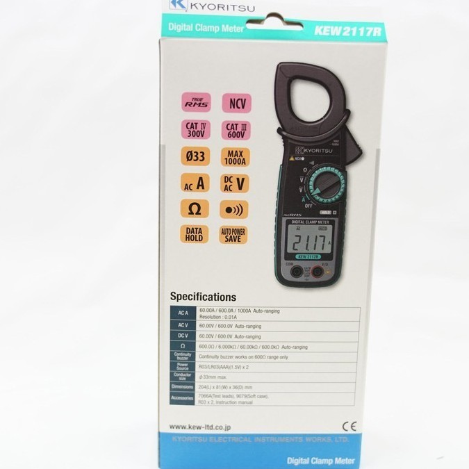 KYORITSU คลิปแอมป์ 2117R แคลมป์มิเตอร์ดิจิตอล รุ่น KEW 2117R