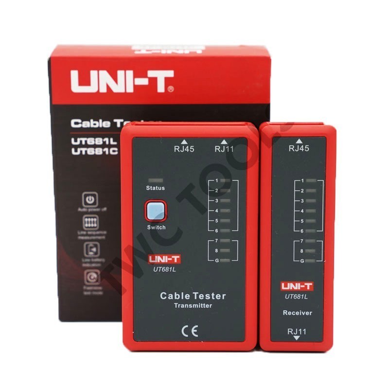 UNI-T 681L เครื่องทดสอบสายแลนด์ LAN สายอินเตอร์เน็ต สายโทรศัพท์ RJ45 RJ11รุ่น UT681L