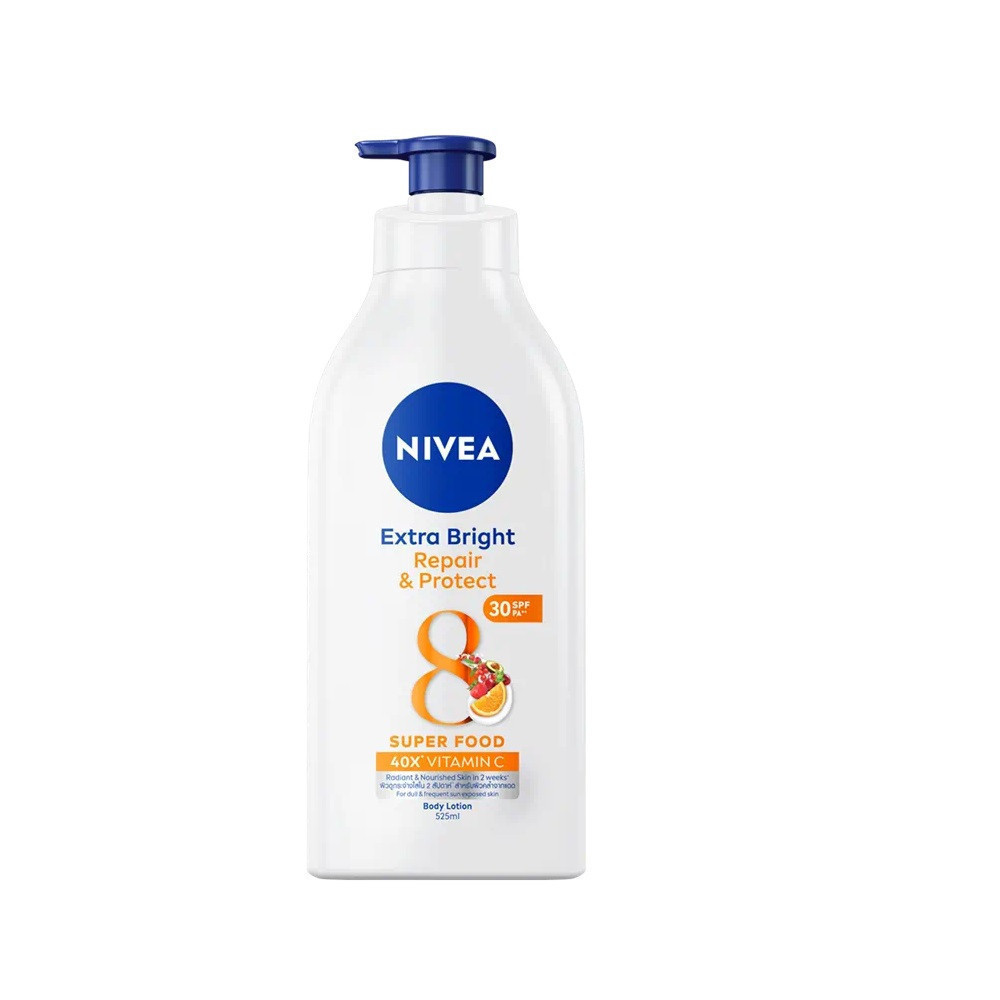 Nivea Extra Bright Repair & Protect Spf30 Pa++ Super Food Body Lotion 525ML นีเวีย เอ็กซ์ตร้า ไบร์ท รีแพร์ แอนด์ โพรเทค เอสพีเอฟ 30 พีเอ++ ซูเปอร์ ฟู้ด บอดี้ โลชั่น 525มล.