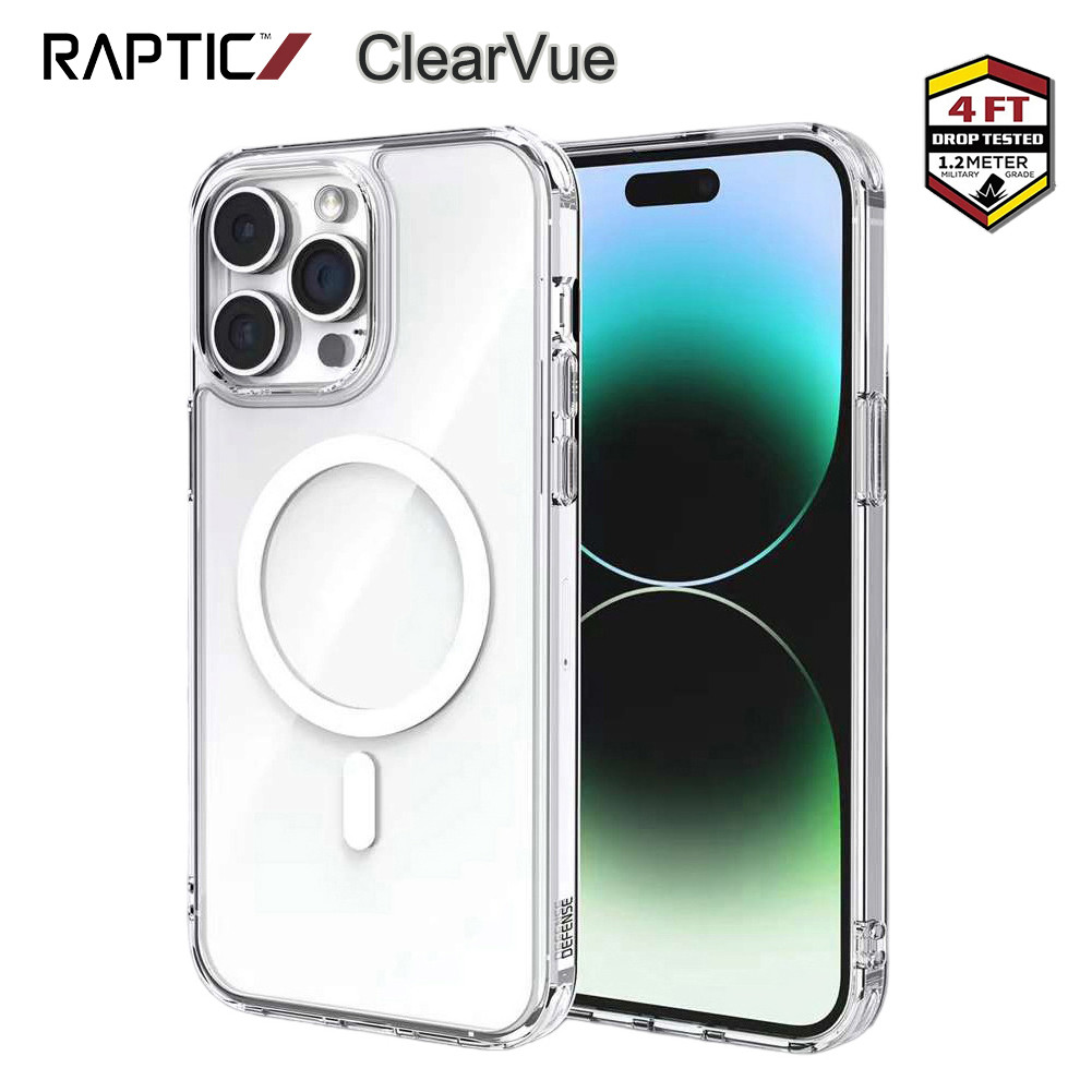 RAPTIC ClearVue เคสชาร์จไร้สาย เคสไอโฟนแบบใส สำหรับ iPhone 16 Pro/16 Pro Max/15 Pro/15 Pro Max/14 Pro Max/13 Pro เคสใส