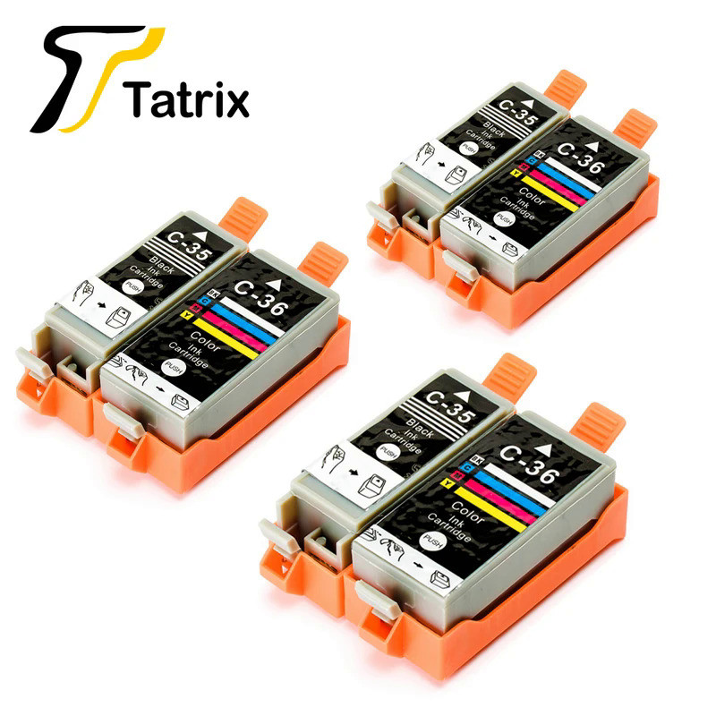 คุณภาพสูง Canon 35 36 CompatibleInk ตลับหมึก PGI35 BK CLI36 C Tri-สีสำหรับ Canon PIXMA IP100B/IP100/IP110 TR150