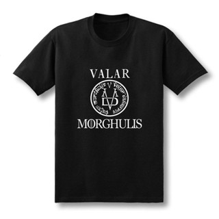 [Blogger Short Sleeve] เสื้อยืดแขนสั้น ผ้าฝ้ายแท้ พิมพ์ลาย a Song of Ice and Fire Game of Thrones Mortals Have a Death VALAR MORGHULIS สําหรับผู้ชาย