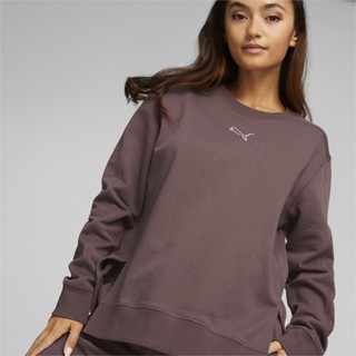 PUMA BASICS - เสื้อวอร์มคอกลมผู้หญิง HER สีม่วง - APP - 84983075