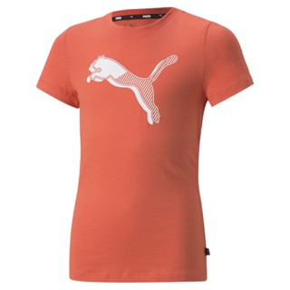 PUMA KIDS - เสื้อยืดเด็กโตลายกราฟิก PUMA Power Graphic สีชมพู - APP - 67019735