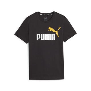 PUMA KIDS - เสื้อยืดคอกลมเด็กโต Essentials+ Two-Tone Logo Tee สีดำ - APP - 58698541