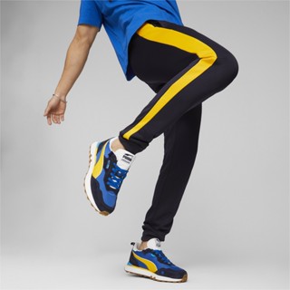 PUMA SPORT CLASSICS - กางเกงกีฬาผู้ชาย Iconic T7 Mens Track Pants สีฟ้า - APP - 53009996