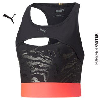 PUMA RUNNING - เสื้อกล้ามผู้หญิง ULTRAFORM Cropped Running Tank Top สีดำ - APP - 52215051