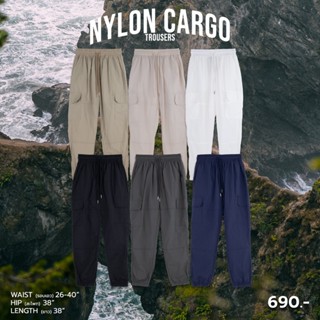 Urthe - กางเกงคาร์โก้ ขายาว ผ้าร่ม รุ่น NYLON CARGO PANTS