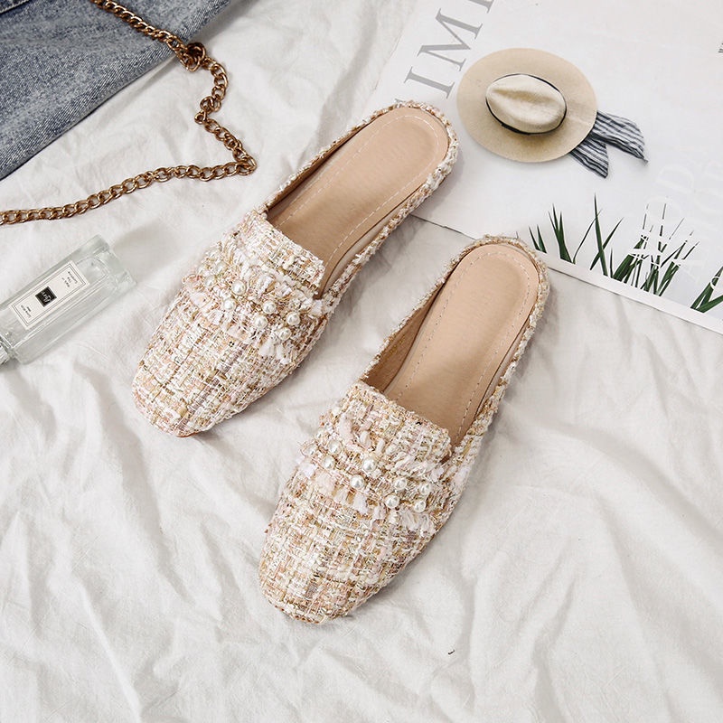 34-43 รองเท้าผู้หญิงไซส์ใหญ่ น่ารักและอ่อนหวาน อ่อนนุ่ม วินเทจ รองเท้าส้นแบนผู้หญิง