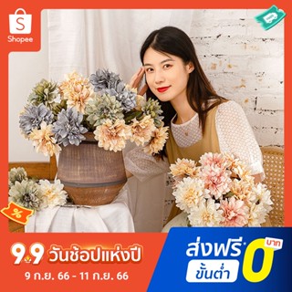 Pota ดอกไม้ประดิษฐ์ เหมือนจริง สีพื้น พร้อมก้าน สําหรับตกแต่งบ้าน งานแต่งงาน