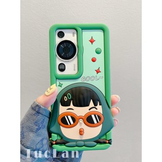 เคสโทรศัพท์มือถือ ลายการ์ตูนเด็กผู้หญิง แว่นตากันแดด สามมิติ สําหรับ Huawei p60pro p50pro glory 90 p50e nova11 10 9