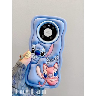 เคสโทรศัพท์มือถือ ลายการ์ตูน Stitch น่ารักมาก สีฟ้า สําหรับ Huawei mate40pro mate50pro mate30pro