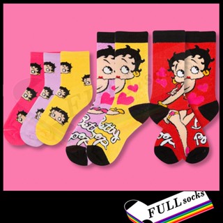 ถุงเท้า เบ็ตตี้​ บู๊ฟ ขนาด Free Size​ Betty Boop Socks_A67