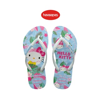 Havaianas รองเท้าแตะเด็ก Kids Slim Hello Kitty Flip Flops -White Blue รุ่น 41457480093KWTB (รองเท้าเด็ก)