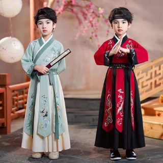 ►Hanfu เด็ก, ชุด Tang ชายและหญิง, เครื่องแต่งกายโบราณสไตล์จีน, ชุดนักเรียนจีนแบบดั้งเดิม, พิธีเปิดหนังสือนักเรียนชั้นประ