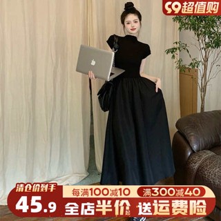 สาวอวบ เดรส สาวอวบเดรส 2023 ใหม่ hepburn ชุดสีดําเล็ก ๆ น้อย ๆ ของผู้หญิงฤดูร้อนฝรั่งเศสสะกดกระโปรงเอวบางระดับไฮเอนด์ชุดที่สวยงาม