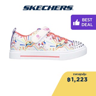 Skechers สเก็ตเชอร์ส รองเท้าเด็กผู้หญิง รองเท้าผ้าใบ Girls Twinkle Toes Twinkle Sparks Unicorn Sunshine Shoes - 314802L-WMLT Lights, On/Off Button, Twinkle Toes