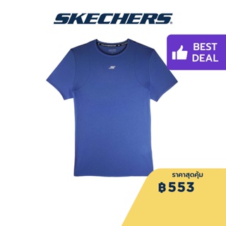 Skechers สเก็ตเชอร์ส เสื้อยืดแขนสั้นผู้หญิง Women Performance Running Short Sleeve Tee - SP22Q4W352-SEBL