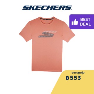 Skechers สเก็ตเชอร์ส เสื้อยืดแขนสั้นผู้ชาย Men Performance Running Short Sleeve Tee - SP22Q4M430-DKCR