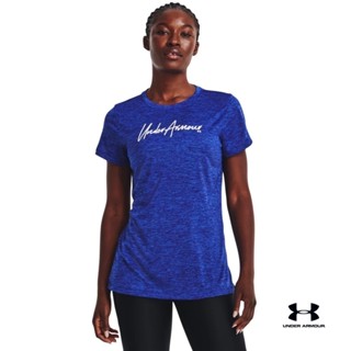 Under Armour UA Womens Tech™ Twist Script Wordmark Short Sleeve อันเดอร์ อาเมอร์ เสื้อออกกำลังกายแขนสั้น สำหรับผู้หญิง