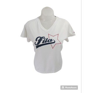 เสื้อยืดกีฬาแขนสั้นแบรนด์ Fila Womens Size M มือ2