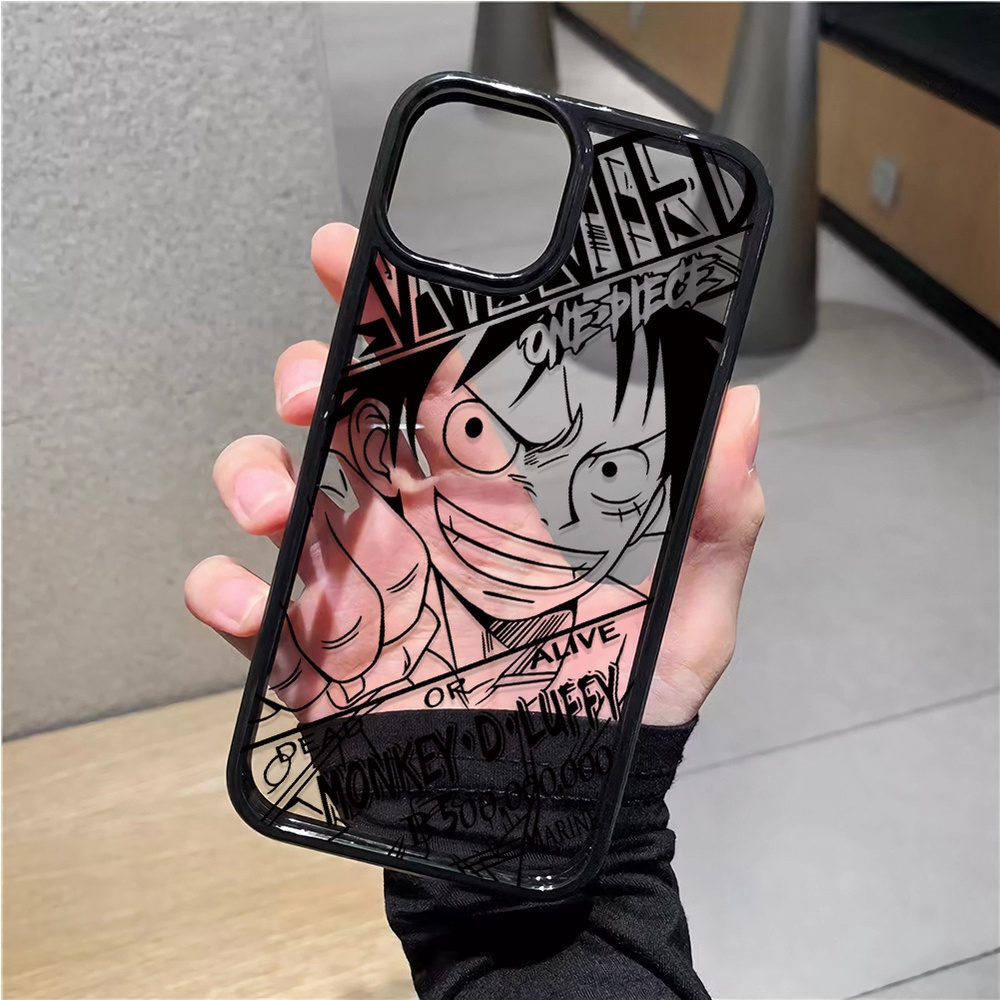 เคสโทรศัพท์มือถืออะคริลิคใส แบบแข็ง ลายการ์ตูนลูฟี่ สําหรับ iphone 14 pro Max 11 13 12 7Plus 8 X XS Max
