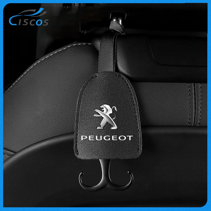 Ciscos ตะขอเกี่ยวเบาะหลังรถยนต์ หนัง ตะขอแขวนรถ สำหรับ Peugeot 406 3008 2008 405 5008