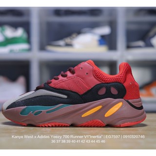 Kanye West x Adidas Yeezy 700 Runner V1 "Inertia" Popcorn Midsole รองเท้าผ้าใบลําลอง สไตล์เรโทร เหมาะกับการวิ่งจ็อกกิ้ง