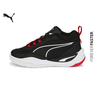 PUMA KIDS - รองเท้าผ้าใบสำหรับเด็กแบบปิดสำหรับสับเปลี่ยน Playmaker สีดำ - FTW - 38735401