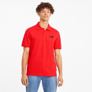 PUMA BASICS - เสื้อเชิ้ตโปโลผู้ชาย Essentials Pique Mens Polo Shirt สีแดง - APP - 58667411