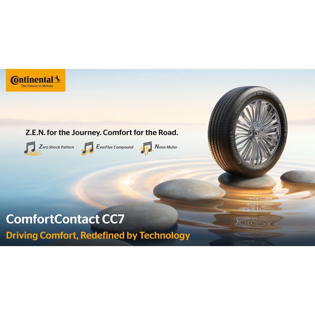 ยางรถยนต์ CONTINENTAL 195/60 R15 รุ่น COMFORT CONTACT7 CC7 88V (จัดส่งฟรี!!! ทั่วประเทศ)