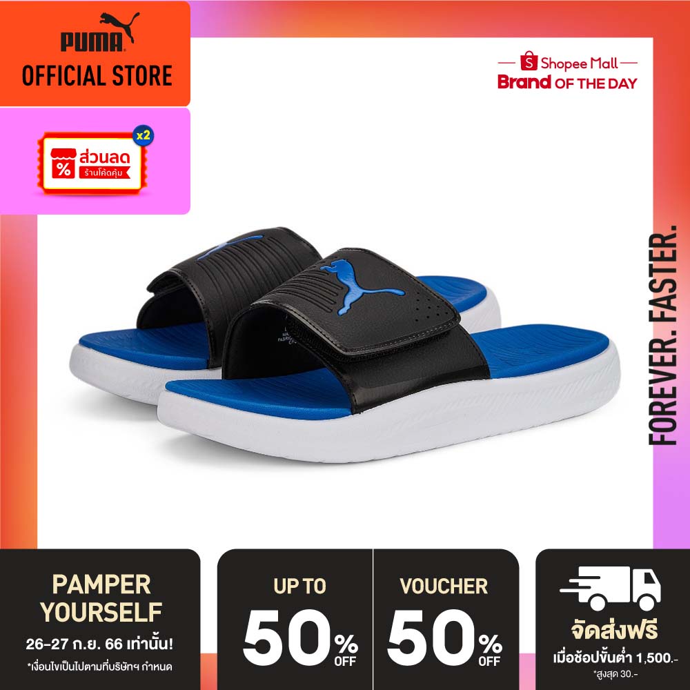 Sandals 960 บาท PUMA SWIMMING/BEACH – รองเท้าแตะผู้ชาย Softride สีดำ – FTW – 38211209 Men Shoes