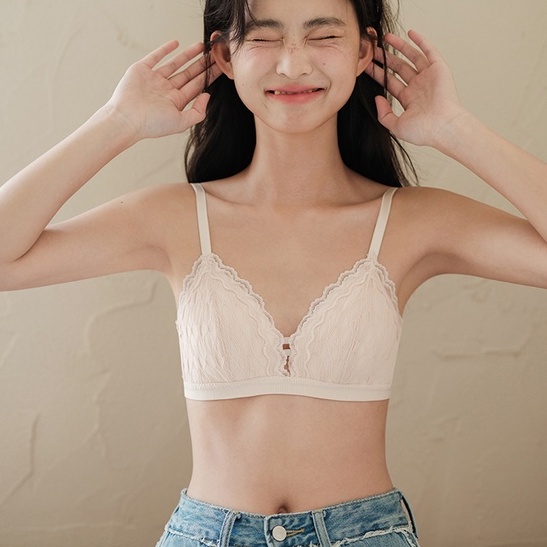 bra ชุดชั้นใน ดันทรง ลายดอกไม้ ลูกไม้ เซ็กซี่ สไตล์ญี่ปุ่น เรโทร สําหรับผู้หญิง