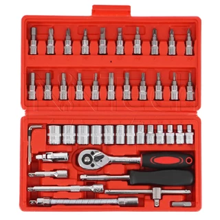 InnTech King Tools ชุดเครื่องมือ ประแจ ชุดบล็อก 46 ชิ้น แกน 1/4 นิ้ว (2 หุน) รุ่น WKT-46PCS เหล็ก CR-V Chrome Vanadium