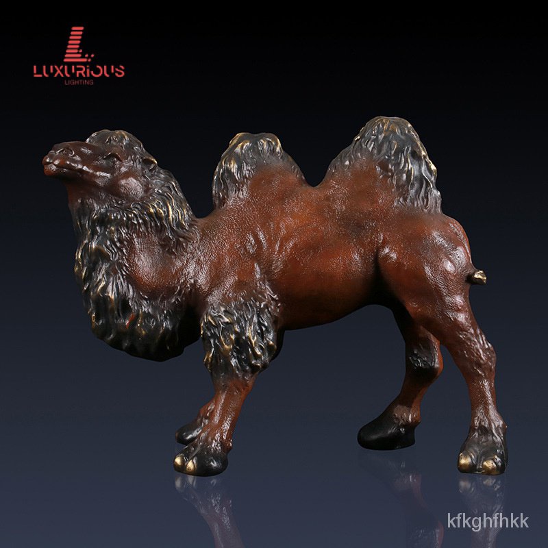Pure Brass Camel Ornaments Living Room and Home Decorations Office Copper Camel Crafts Hallway Gift 