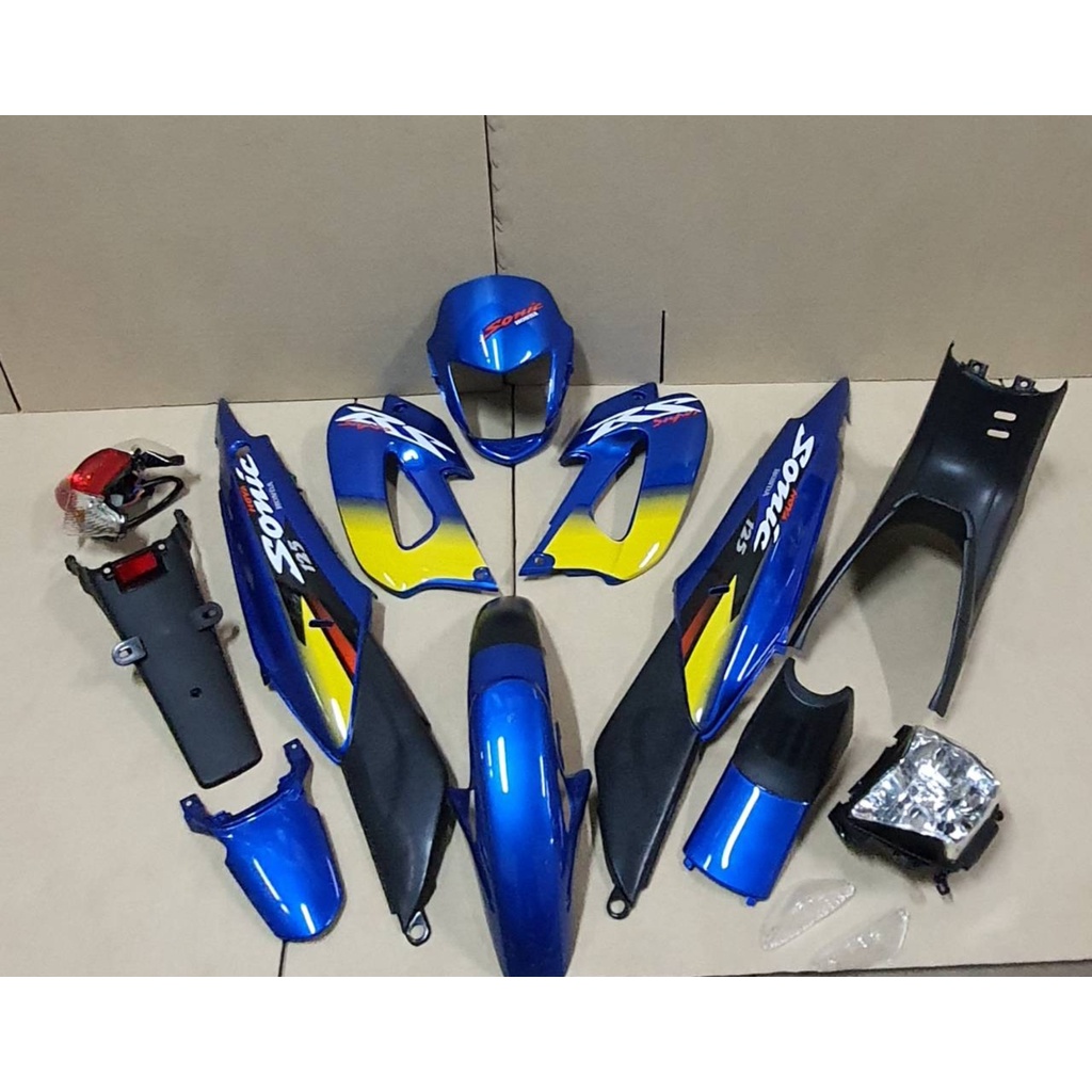 ชุดสี sonic รุ่นแรก สีน้ำเงิน พร้อมติดลาย max ปี2000 แฟริ่งโซนิคตัวเก่า กาบรถ เฟรมรถ