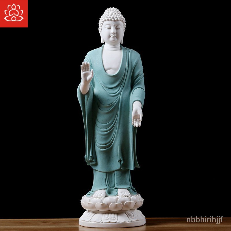 Ceramic Sakyamuni Buddha Ornaments Standing Tathagata Amitabha Buddha Statue Home Worship Decorative Crafts Y07Y