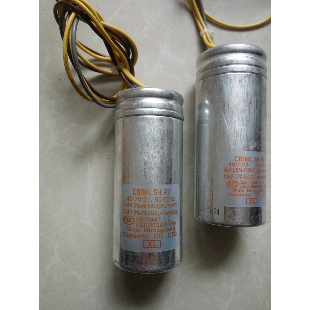 C cbb65.sh, p2, 4uf+13uf/450vac, ตัวเก็บประจุเครื่องซักผ้าถังคู่, ตัวเก็บประจุแบบรวม,